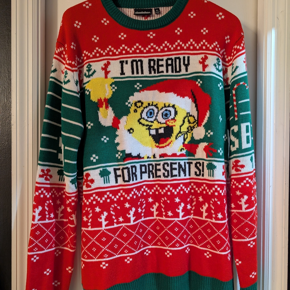 SpongeBob SquarePants Festive Red Sweater